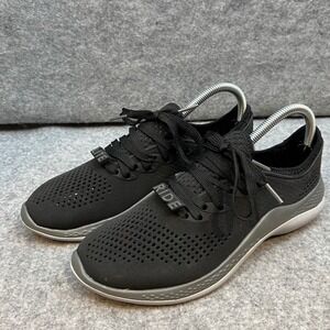 Crocs‎ LiteRide Black Perforated Athletic Sneakers Shoes Comfort Women's Size 8
